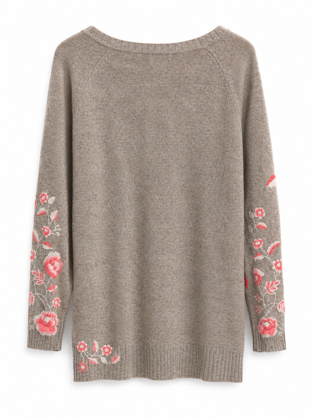 Anthropologie Sleeping on Snow Ranunculus Embroidered Wool Blend Sweater Tunic - Picture 3 of 6